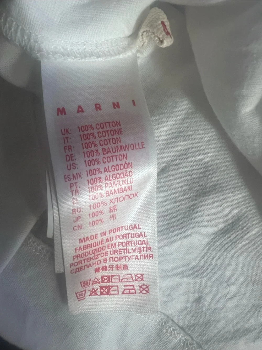 Marni Kids White T-Shirt with Black Logo